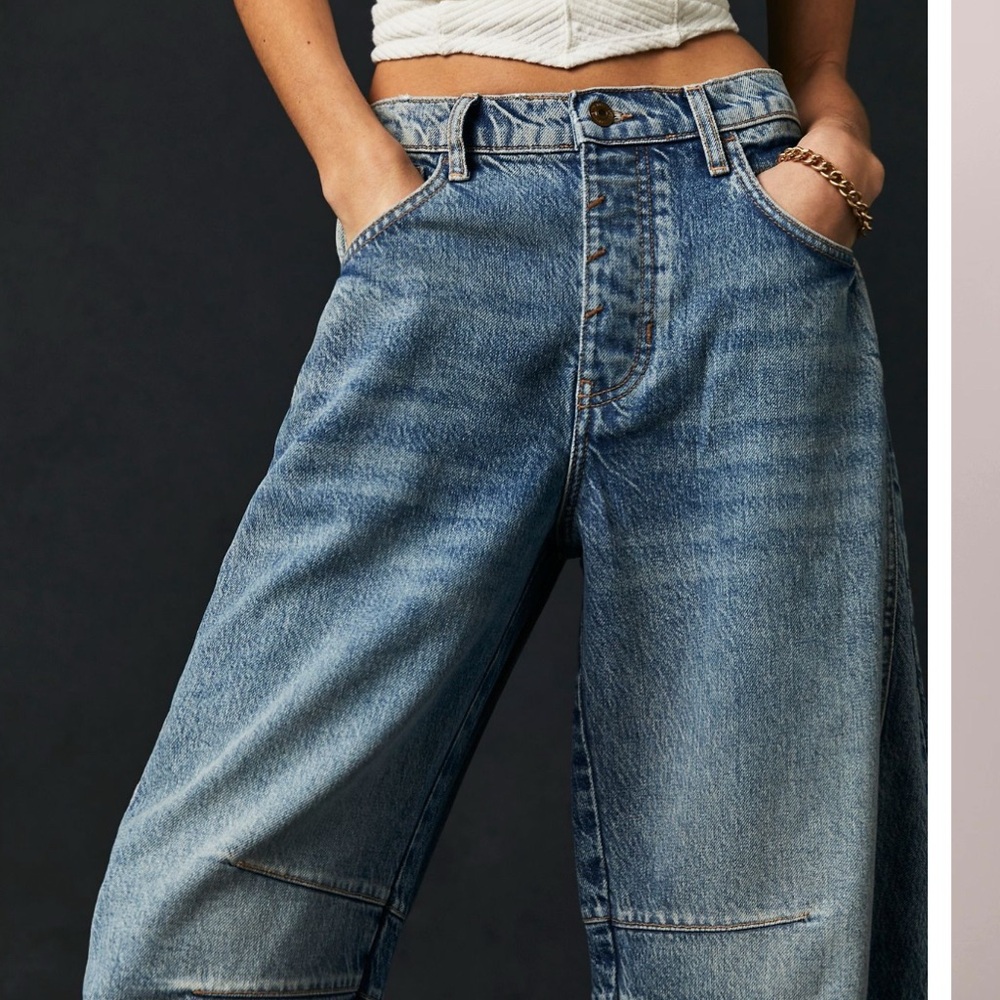 Free People Barrel Jeans